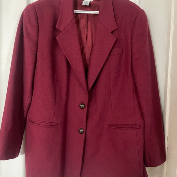 Womens Talbots 100 % camel hair Blazer red made in Italy size 18 - Picture 1 of 9